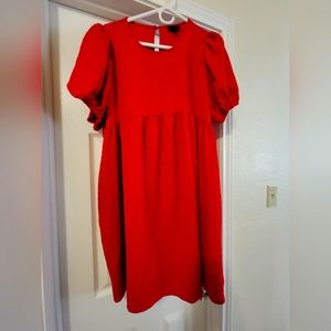 Red Babydoll Dress L